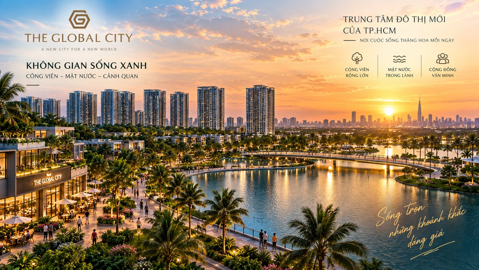 Không gian sống xanh The Global City - công viên, mặt nước, cảnh quan