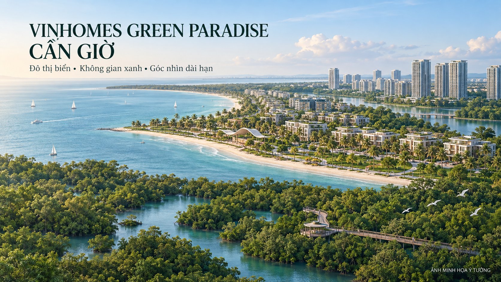 Hình minh họa chủ đề đô thị biển Vinhomes Green Paradise Cần Giờ